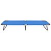 vidaXL Sun Lounger Blue Steel frame and polyester fabric Standard Size