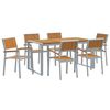 vidaXL Garden Dining Set 7 pcs Gray and brown 63" x 31.5" x 29.5