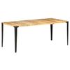 vidaXL Dining Table Brown and Black Solid Mango Wood