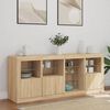 vidaXL Sideboard Sonoma oak Engineered wood, glass Medium Sideboard
