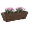 vidaXL Planter Brown Poly Rattan Medium Tough Planter Trapezoidal