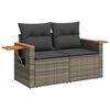 vidaXL Garden Sofa Set Grey PE Rattan Adjustable Feet Garden Sofa Set