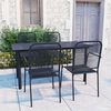 vidaXL Garden Dining Set Black Powder-coated steel, glass, cotton rope