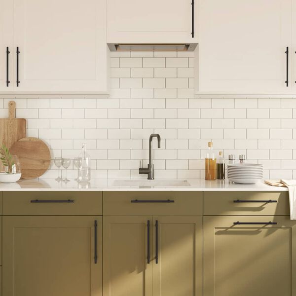 vidaXL Cabinet Handle Set of 5 Black Stainless Steel 7.6 in Tough