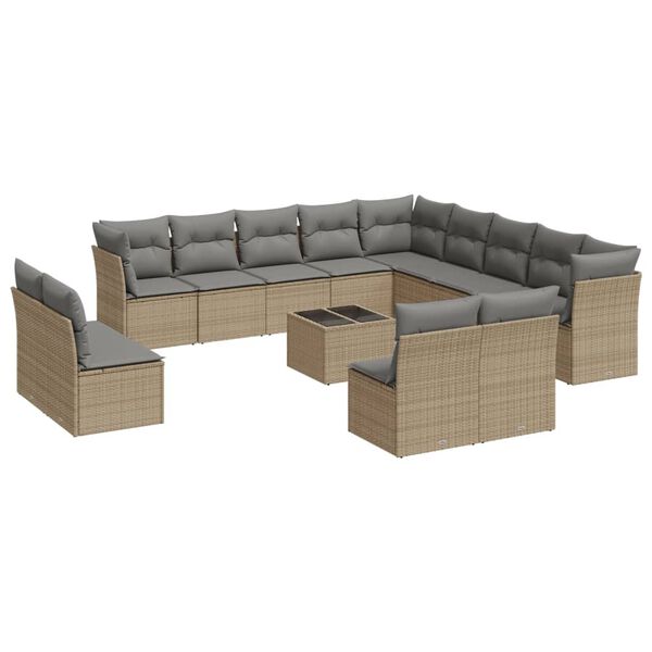 vidaXL Garden Sofa Set Beige, Light Grey