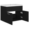 vidaXL Sink Cabinet With Basin Black and White Engineered wood and Ceramic