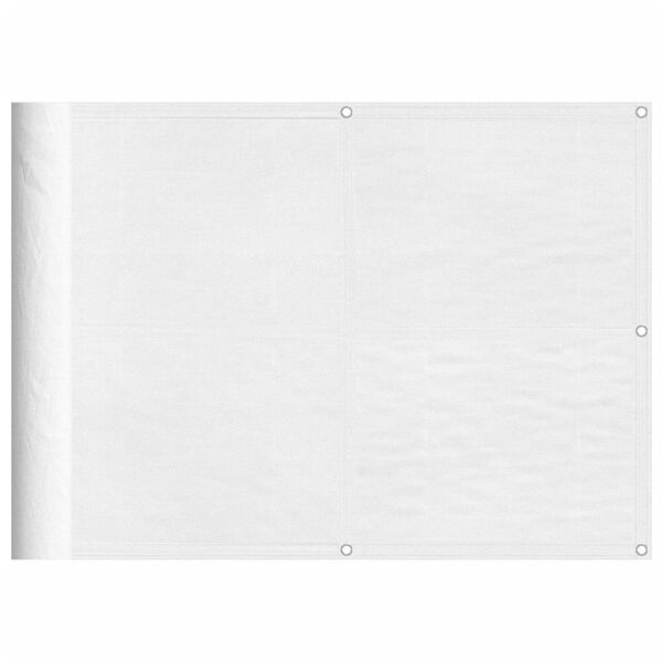 vidaXL Balcony Screen White 29.5x315.0" 100% Polyester Oxford