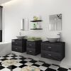 vidaXL Bathroom Cabinet Black, White, Silver