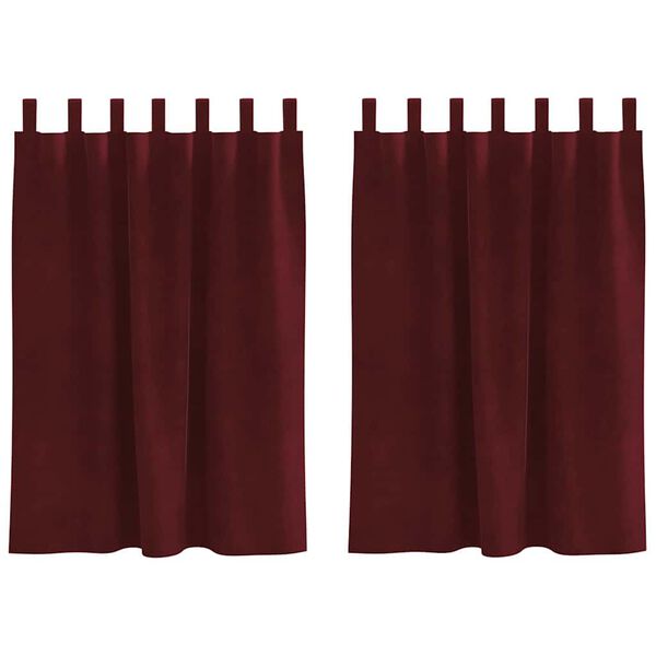 vidaXL Blackout Curtains 2 pcs Wine red 55.12 x 55.12 in Velvet