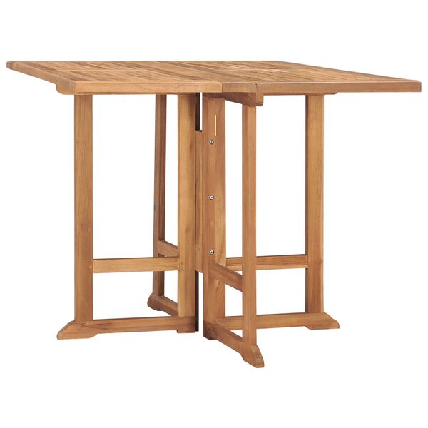 vidaXL Dining Table Teak Brown Teak hardwood Medium Foldable