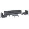 vidaXL Garden Lounge Set Gray Solid pinewood, fabric (100% polyester)
