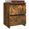 vidaXL Bedside Cabinet Set of 2 Smoked oak Engineered wood