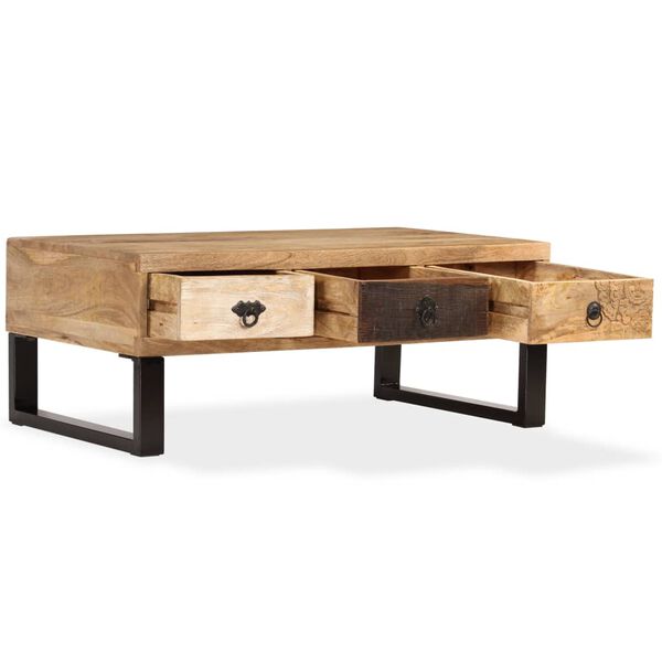 vidaXL Coffee Table Natural Wood Solid Mango Wood Medium Coffee Table