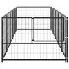 vidaXL Large Dog Kennel Black Steel Sturdy Outdoor Dog Kennel
