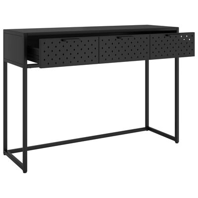 vidaXL Console Table Black 41.7"x13.8"x29.5" Steel