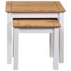 vidaXL Nesting Table Set of 2 White Solid pine wood Stackable Rustic