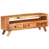 vidaXL TV Cabinet Natural Wood Solid Acacia Wood Standard Rectangular