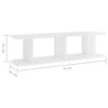 vidaXL Wall Shelf Set of 2 High gloss white Engineered wood