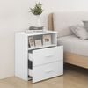 vidaXL Bed Cabinet White Sturdy Engineered Wood Medium