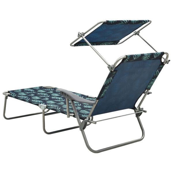 vidaXL Outdoor Sunbed Leaf print Steel frame One size Foldable
