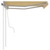 vidaXL Retractable Awning Yellow and White Aluminum frame, polyester fabric