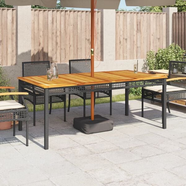 vidaXL Garden Table Black and Brown
