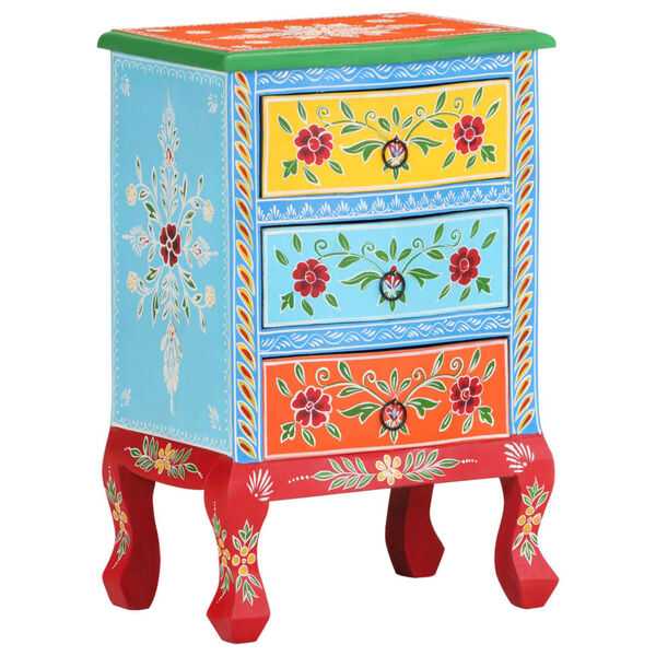 vidaXL Bedside Cabinet Multicolor Solid mango wood 15.7x11.8x23.6 in