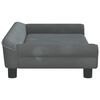 vidaXL Kids Sofa Dark grey Velvet (100% polyester), solid pine wood, foam