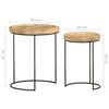 vidaXL Coffee Table Brown and black Solid mango wood, powder-coated steel