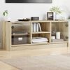 vidaXL TV Cabinet Sonoma oak Engineered wood, glass 40.2 x 14.6 x 16.5 in