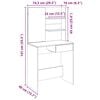 vidaXL Dressing Table Artisan oak Engineered wood, glass