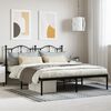 vidaXL Bed Frame Black Powder-Coated Steel King Metal Bed Frame