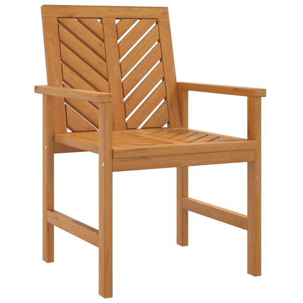 vidaXL Garden Dining Chair Set of 2 Natural Acacia Solid Acacia Wood