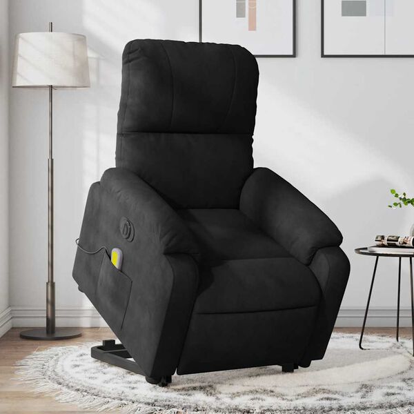 vidaXL Electric Stand Up Massage Recliner Chair Black