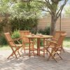 vidaXL Outdoor Dining Set Natural Teak Solid Teak Wood Medium Foldable