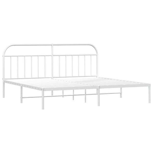 vidaXL Bed Frame White Powder-coated steel 76 x 80 in Bed Frame