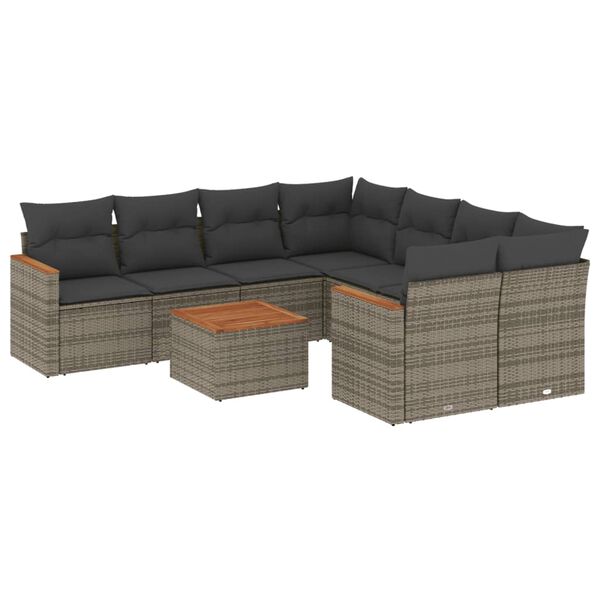 vidaXL Garden Sofa Set Gray, Dark Gray