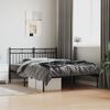vidaXL Bed Frame Black Powder-Coated Steel Double Modern Bed Frame