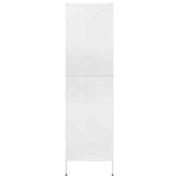 vidaXL Wardrobe White Steel Medium Height-Adjustable Shelves Wardrobe