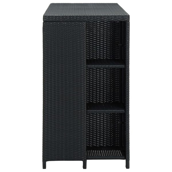 vidaXL Bar Table Black PE rattan, steel 47.2 x 23.6 x 43.3 in Bar Table