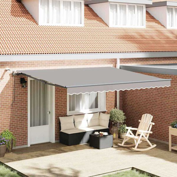 vidaXL Awning Fabric with Light Grey 157.48 x 137.80 in Polyester