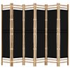 vidaXL Folding 6-Panel Room Divider 94.5" Bamboo and Canvas
