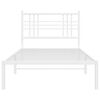 vidaXL Bed Frame White Steel Twin Bed Frame Rectangular Modern