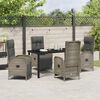 vidaXL Garden Dining Set with Cushion 5 pcs Grey Poly Rattan