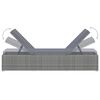 vidaXL Sun Lounger Gray PE rattan Standard Adjustable Armrests