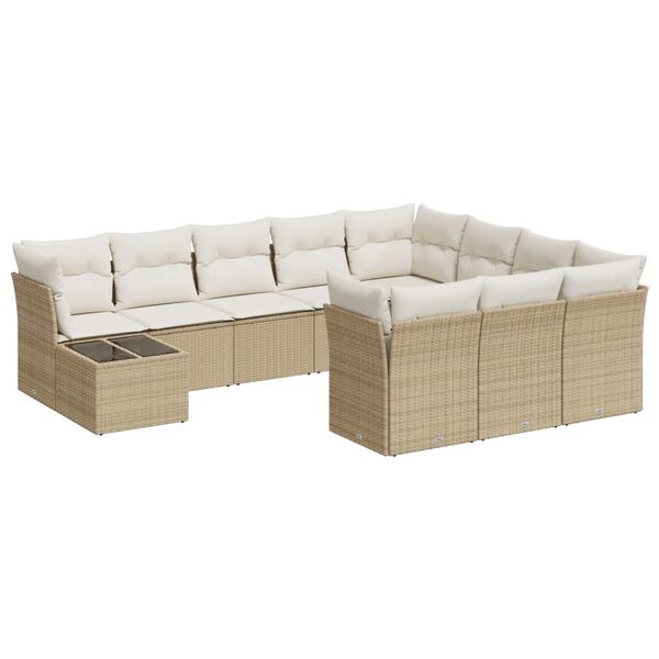 vidaXL Garden Sofa Set Beige, Cream