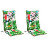 vidaXL Highback Chair Cushion Set of 2 Multicolor