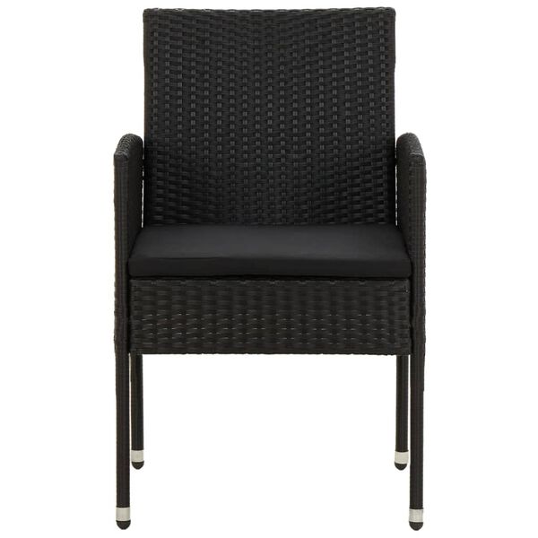 vidaXL Garden Dining Set Black Poly Rattan, Steel, Glass Large