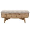 vidaXL Storage Bench Cream and Brown Fir wood and Polyester Medium