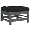 vidaXL Garden Footstool Grey, Black